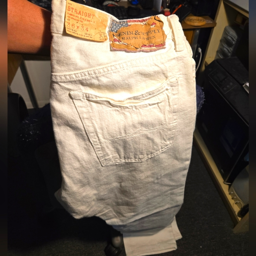 Ralph Lauren White Denim & Supply Straight Leg Jeans - 36 *34 - NWT